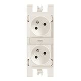 T1087 BL T1087 BL - Duplex French/Earth-pin socket outlet