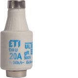 Fuse-link DII E27 20A 500V, tripping characteristic Super fast, with i