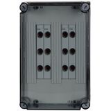 D02 enclosure with 4x D02-Slide-Fuse-Base, MB 250A, 3-pole