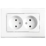 Linnera White Two Gang Socket