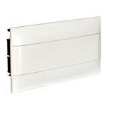 1X18 module recessed box - White door - Earth terminal block - Dry wall