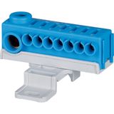 Plug-type terminal KSK for DIN-rail, 1x N potential, 1x 2.5-25 mm2 and 7x 0.5-4 mm2
