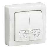 Push button for centralized control of rolling shutters Complete surface-mounted switchgear - White