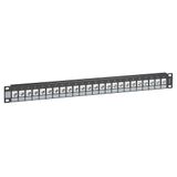 Patch panel 24 x RJ45 category 5e and 6 UTP Keystone with holder