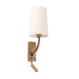 REM OLD GOLD WALL LAMP WITH LED READER BEIGE LAMPS