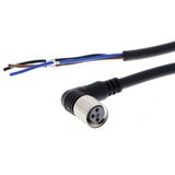 Sensor cable, M8 right-angle socket (female), 3-poles, PVC robot cable, IP67, 2 m XS3F0190H