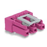 Socket for PCBs angled 3-pole pink