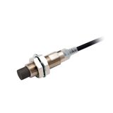 Proximity sensor, inductive, nickel-brass, short body, M12, unshielded