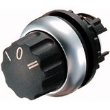 Changeover switch, RMQ-Titan, With rotary head, momentary, 3 positions, inscribed, Bezel: titanium