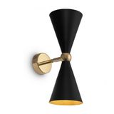 Modern Vesper Wall Lamp Black with Gold