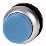 Pushbutton, RMQ-Titan, Extended, momentary, Blue, Blank, Bezel: titanium