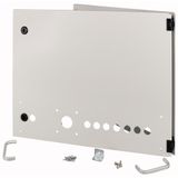 Opening metal front plate for drawer, NZM, closed, H=450mm, IP55, grey