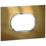 Arteor™ - Plate - Italian / US std - round - 3 modules - gold brass