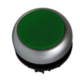 Push-button flat, stay-put, green