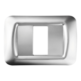 TOP SYSTEM PLATE - IN TECHNOPOLYMER GLOSS FINISH - 1 GANG - SOFT CHROME - SYSTEM