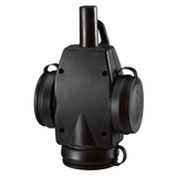 Solid rubber triple suspended connector according to French/Belgian standards, black