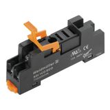 Relay socket, flat design, IP10, 1 CO contact , 12 A, Screw connection