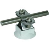 Conductor holder StSt f. Rd 8-10mm with grey plastic base