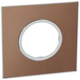 French and German standard plate round version 2 modules - brushed metal pink champagne