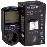 Socket Power Consumption Meter 16A EU Plug Black THORGEON