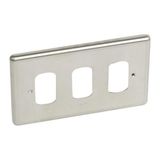 Front plate - 3 Grid module - 2 gang - Synergy™ Authentic - brushed stainless steel