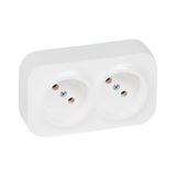 2X2P 16A PREWIRED SOCKET WITHOUT SHUTTERS WHITE