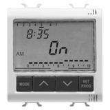 ELETRONIC DAILY/WEEKLY TIMER, 1-CHANNEL - 230V ac 50/60Hz - 2 MODULES - GLOSSY WHITE - CHORUSMART