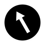 Button plate, flat black, arrow symbol