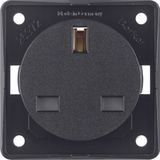 Integro Insert-British Standard Socket Outlet with Earth Contact, Blac