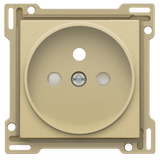 Finishing set for socket outlet with pin earthing and shutters, flush-mounting depth 21 mm, gold coated