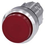 Illuminated pushbutton, 22 mm, round, metal, shiny, red, pushbutton,  3SU1051-0BB20-0AA0-Z Y11