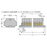 2-conductor terminal strip without push-buttons with fixing flanges gr