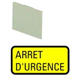 Insert label, yellow, ARRET D'URGENCE