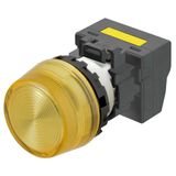 M22N Indicator, Plastic projected, Yellow, Yellow, 220/230/240 V AC, p