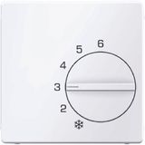 Centre plate for thermostat, setting knob, Q.1/Q.3, p. white velvety