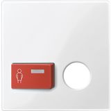 Central plate for call button with plug-in contact, polar white glossy, system M