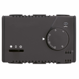 SUMMER/WINTER ELECTRONIC THERMOSTAT WITH KNOB ADJUSTMENT - 230V ac 50/60Hz - 3 MODULES - SYSTEM BLACK