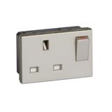 Arteor 2 Pole + Earth 13A British Standard Switched Socket Outlet 3 Module Champagne