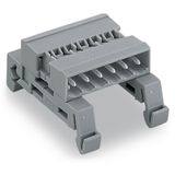 Double pin header DIN-35 rail mounting 12-pole gray