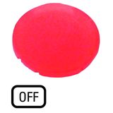 Button lens, flat red, OFF