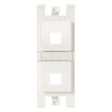 T1016.1 BL 2-gang plain outlet without shutter - White