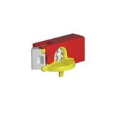 Padlockable Operating Knob,Red / Yellow, For 140MT, Mtr Protection