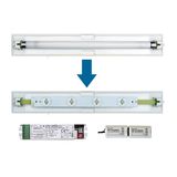 Set 4x1W ERT LED Strip cross + LPU 1h-8h + Akku 9,6V/ 2,0Ah