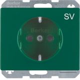 SCHUKO soc. out. "SV" imprint, arsys, green glossy