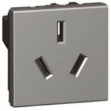 Socket Arteor - Chinese - 16 A - 2P+E shuttered - 2 modules - magnesium