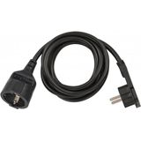 Short Extension Cable With Angled Flat Plug 2m H05VV-F3G1.5 black