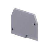 END SECTION PLATE, FEM 6G GRIS, 2.5MM SPACING, GREY, 41X36.5MM