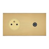 Art d'Arnould universe Epure 2P+E power socket and television socket - mirror gold