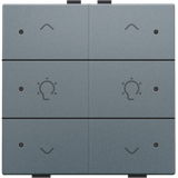 Double dimming control with LED for Niko Home Control, blue grey coate