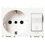 2P+E 16A P30 outlet +C16 CB white